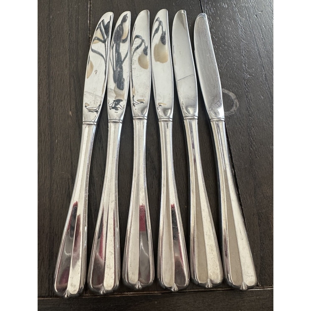 6 Lot Of Oneida GALA IMPULSE Dinner Knives Glossy Stainless Flatware